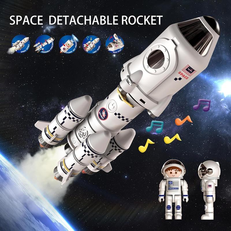 Upgraded version Space Shuttle Toys Rocket Toys，Space Toy Set， Science Educational Toys with 2 Astronauts, Projection Lamp  Best Gift,Christmas gifts, birthday gifts