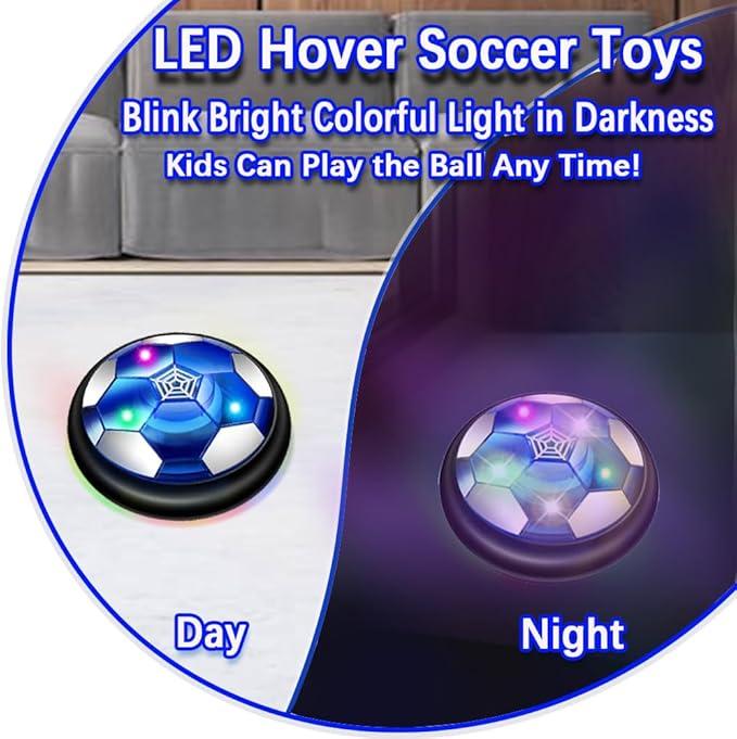 Kids Toys Air Power Football for 3-12 Old Girls Boys Birthday Presents Children Toys Training Toys Floating Soccer Toys for Kids Ball with LED Light Indoor Outdoor Play hover  ball LED Light christmas gifts