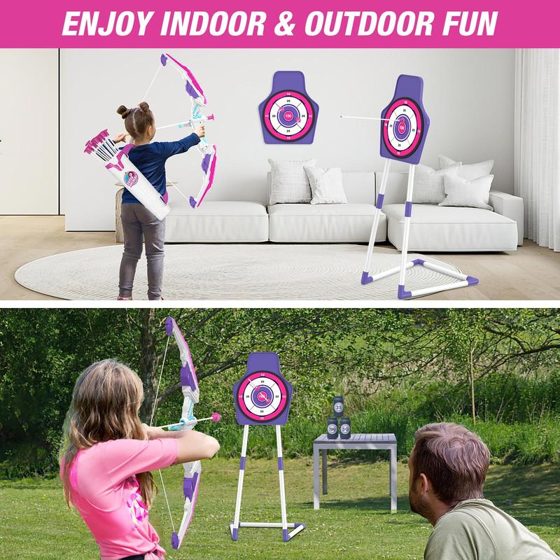 Bow and Arrow Toy with Target, 1 Set Indoor Outdoor Shooting Game Toy, Sports Toy, Birthday Gift