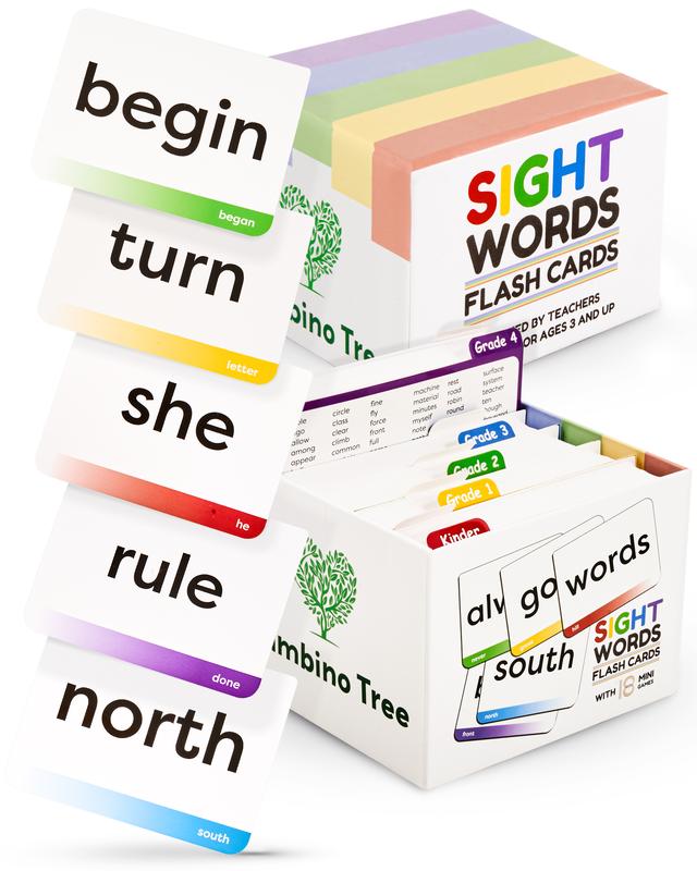 Sight Words Flash Cards Kindergarten 1st-4th Grade Education - 600 Words from Dolch's and Fry's Word List on Large Flash Cards with Sorting Corner