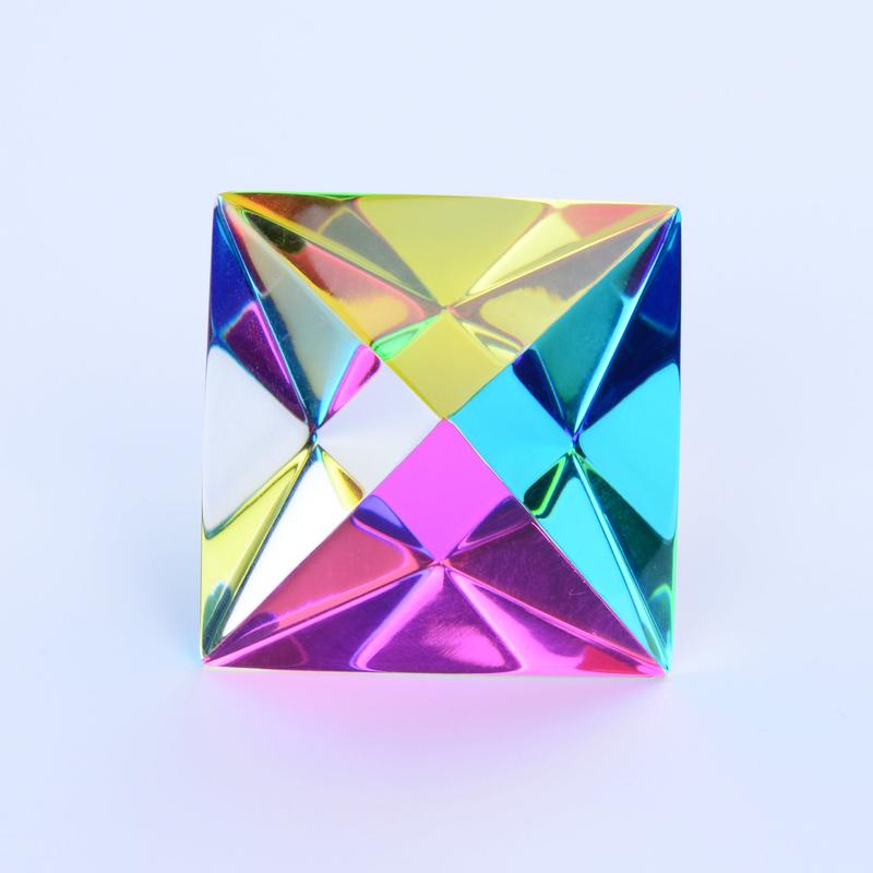 CMY Cubes The Aether - Cyan, Magenta & Yellow Color Mixing Dodecahedron - Educational Optical Polyhedron