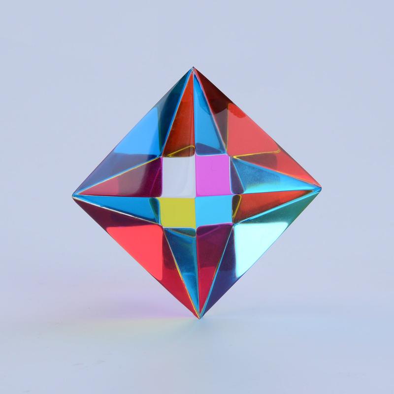 CMY Cubes The Aether - Cyan, Magenta & Yellow Color Mixing Dodecahedron - Educational Optical Polyhedron