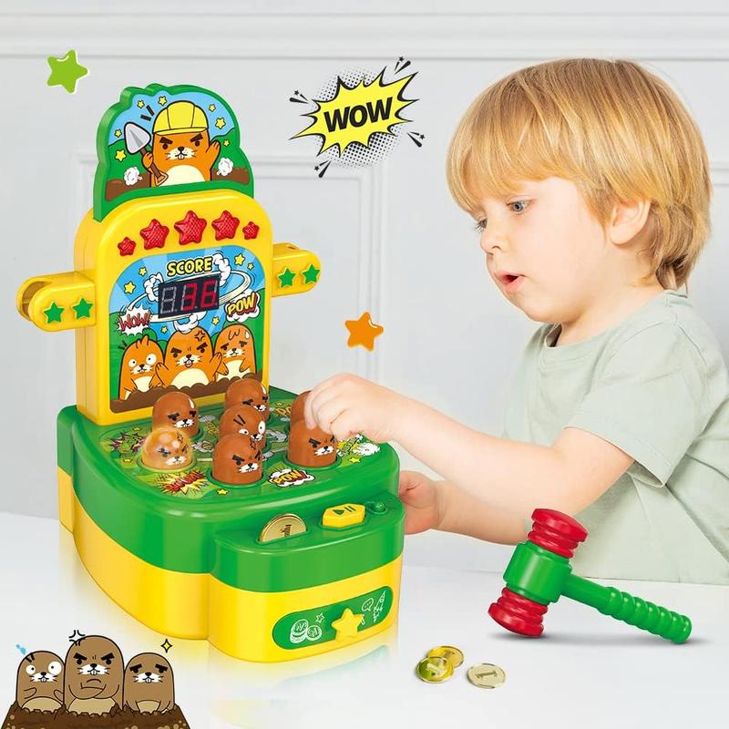 Whack Game Mole, Mini Electronic Arcade Game with 2 Hammers, Pounding Toys Toddler Toys for 3 4 5 6 7 8 Years Old Boys Girls, Whack Game Mole Toy, Developmental Toy Interactive Toy