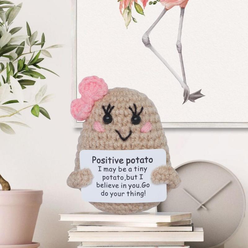 Cute Positive Potato Crochet Doll, 1 Count Mini Funny Positive Potato, Cute Knitted Positive Potato Doll, Encouragement Toy for Friends