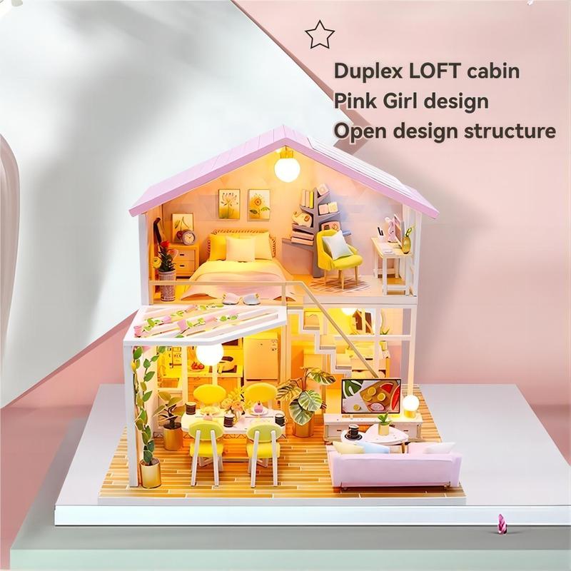 DIY 3D Wooden House Model (1 Box), DIY Miniature House Bookend, Micro Landscape Scene Cottage House, Birthday Gift for Teenager