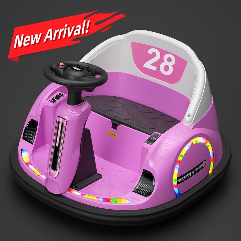 XJD 12V&6V Electric Ride on Bumper Car Toys for Kids, 360° Spinning Bumping Toy Gifts Cars, Music Play, LED Lights, Best Choice Products for kids