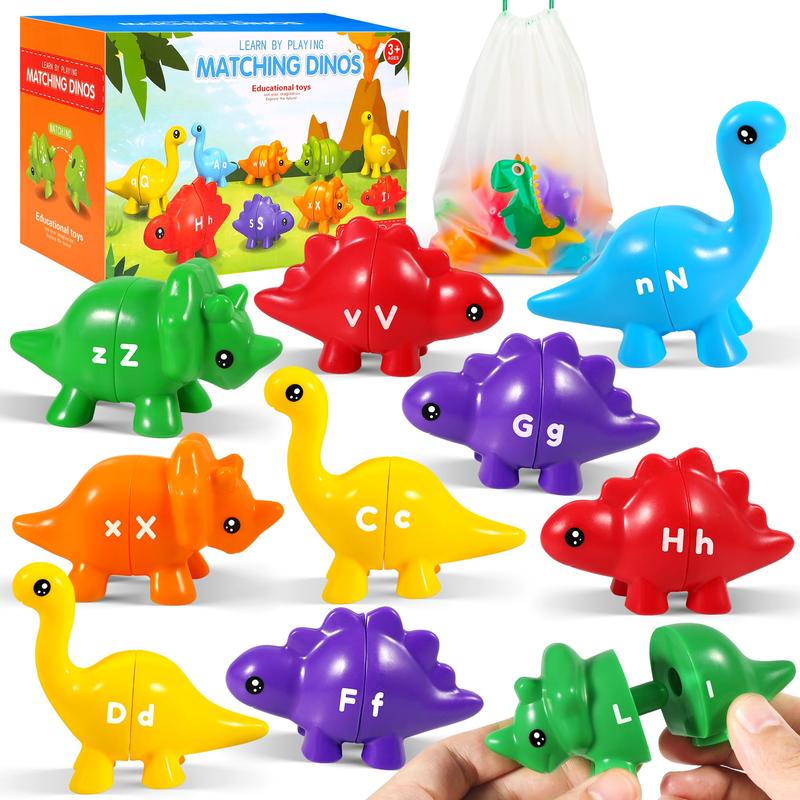 Matching Letter Counting Double-Sided Dinosaur Toy ABC Letter Preschool Education Sensory Classification Education Montessori Children's Toy Set