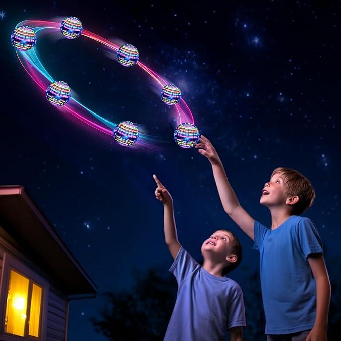 Flying Orb Ball with Dazzling Lights, Magic Hover Spinner, Cool Boomerang Drone, Floating Cosmic Globe, Kids Outdoor Toys, for Boys Girls