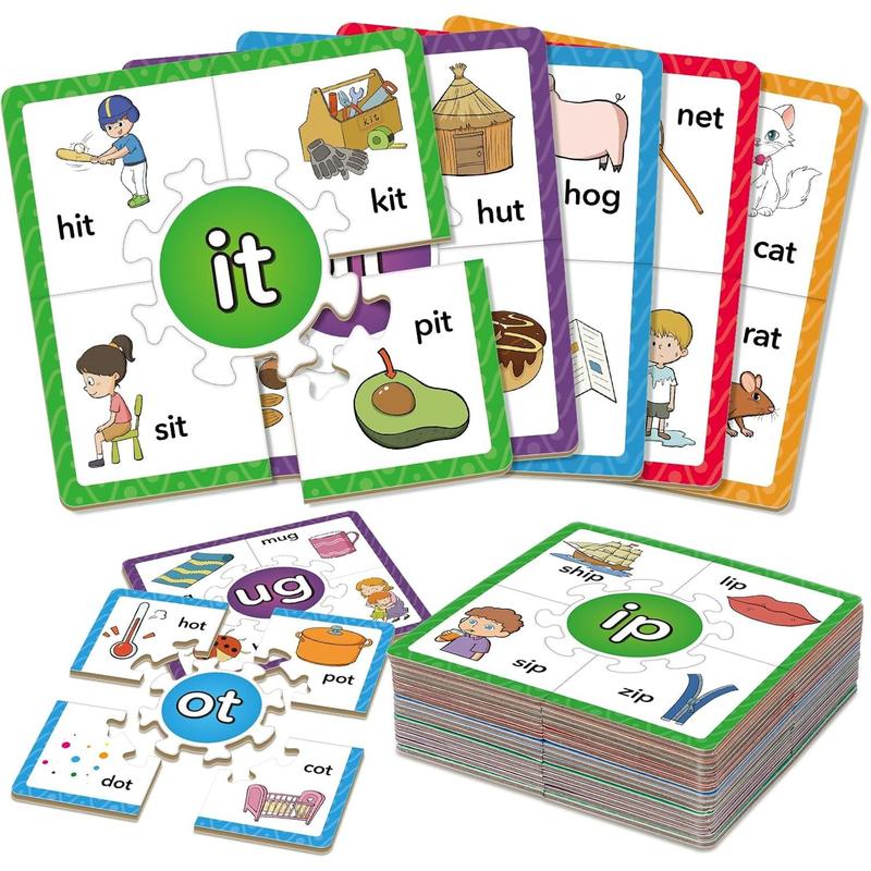 Phonics Puzzle Games, Spelling Games, Phonics Flash Cards, Sight Word Flash Cards for Toddlers, Learning Educational Toys, Kids Preschool Learning Activities, Homeschool Supplies, Learn to Read