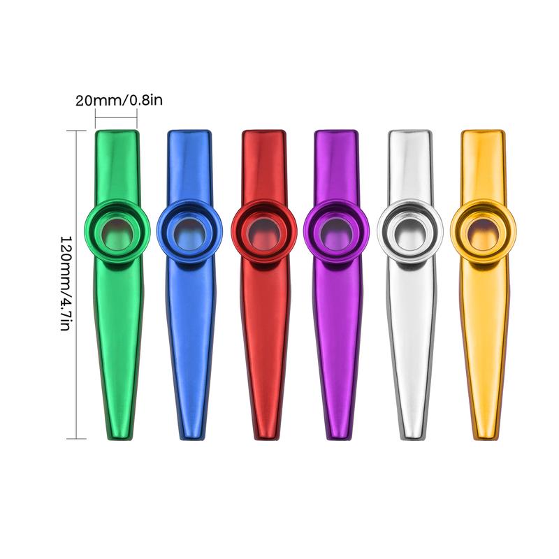 6pcs Aluminum Alloy Kazoo Musical Instrument for Child Adult Beginner