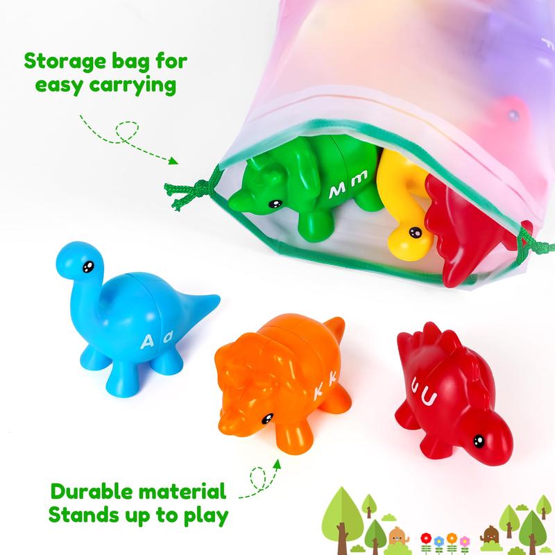 Matching Letter Counting Double-Sided Dinosaur Toy ABC Letter Preschool Education Sensory Classification Education Montessori Children's Toy Set