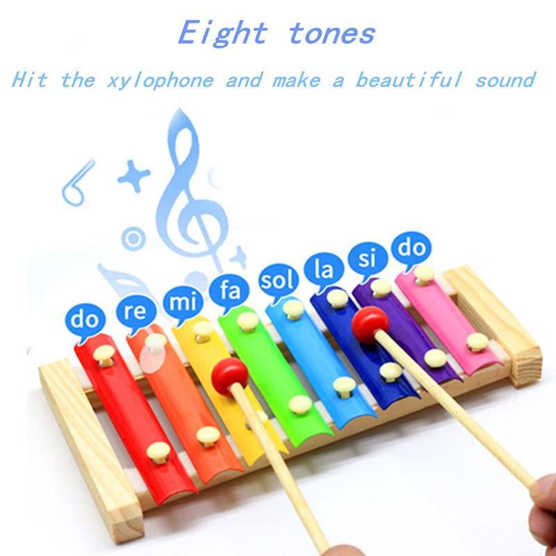 Children’s Xylophone, Best Holiday Birthday DIY Gift Ideas for Mini Musicians,, Wooden Xylophone Toys with Child Safety mallets, Children’s Educational Musical Toys