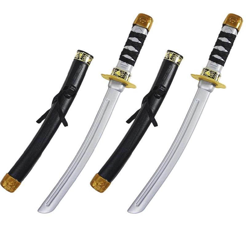 2 Pcs Plastic Samurai Sword Katana Sword Toy Sword Prop Plastic Sword Katana Cosplay 16.5