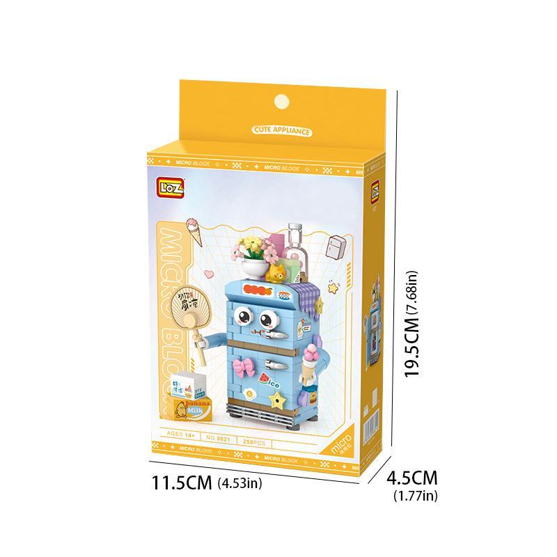 Miniature Refrigerator Building Block Set, 1 Set Mini Fridge Model Building Toy Room Decoration Crafts, Fun and Creative Blocks Building Toy Set