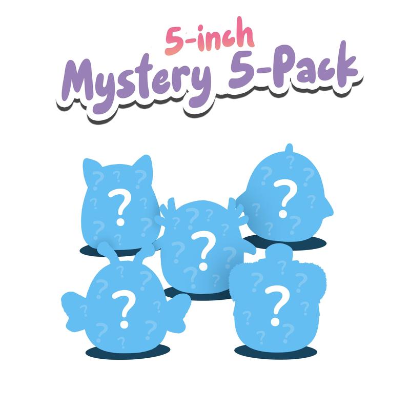 Squishmallows Mystery Box: 5 Pack 5-Inch, Exclusive Selection, May Contain Assorted Characters, Items May Vary, Perfect Holiday Gifts