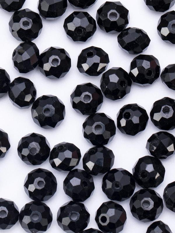 Black Glass Beads, Faceted Crystal Glass Beads, Fashion for Handmade DIY Necklace Bracelet Earrings, Jewelry Making Craft Supplies