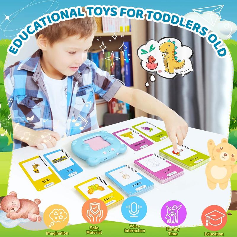 224 510(Spanish&English) WordsAlphabet Bilingual TalkingFlash Cardsfor 3-8 Years Toddlers,Pocket SpeechBuddy Therapy AutismToyS,Educational Learning InteractiveToy forBoys Girls Kids Gifts Blue