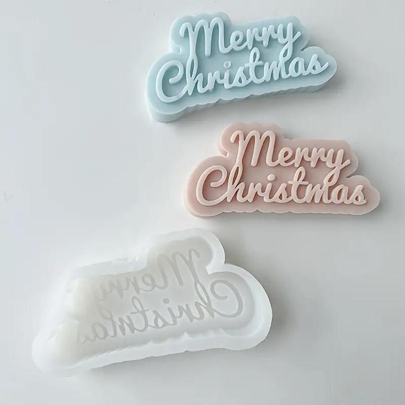 Festival Letter Silicone Mold, 1 Count DIY Candle & Soap Making Mold, DIY Handmade Mold for Home Decoration, Christmas Gift