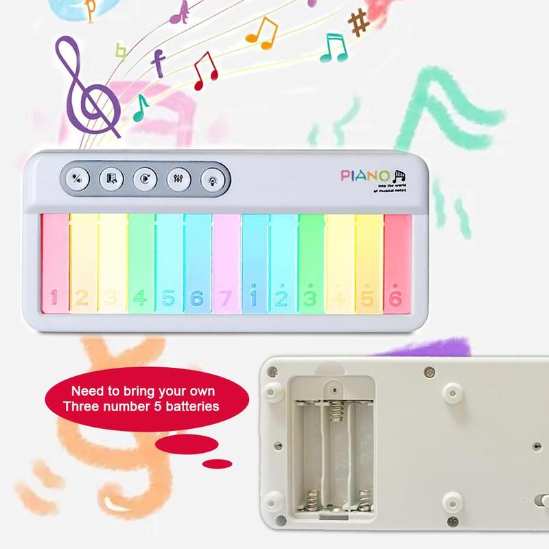 Multi-functional Electronic Piano, Creative Piano Music Toy with Light & Music, Pocket Size Music Learning Toy for Birthday Gift