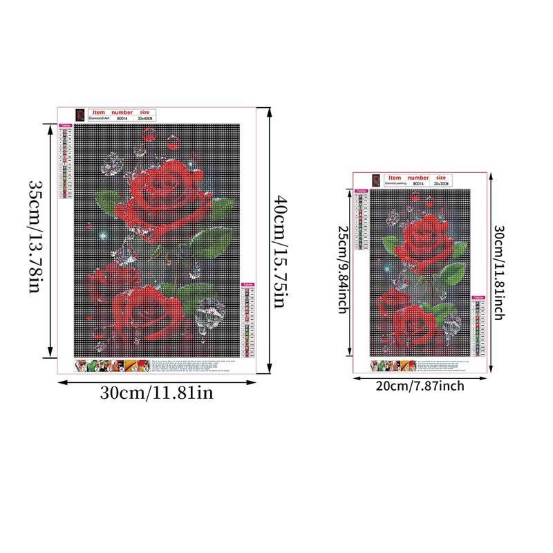 Rose Pattern DIY Diamond Arts Colorful Painting Kit without Frame, DIY 5D Diamond Arts Colorful Painting Kit, Wall Art Decor for Home Bedroom