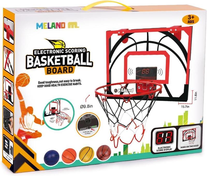 Mini Basketball Hoop Indoor for Door with Electronic Scoreboard, 4 Balls & Air Pump, Gifts for 5,6,7,8,9,10,11,12 Year Old Boys Toys Teen Kids