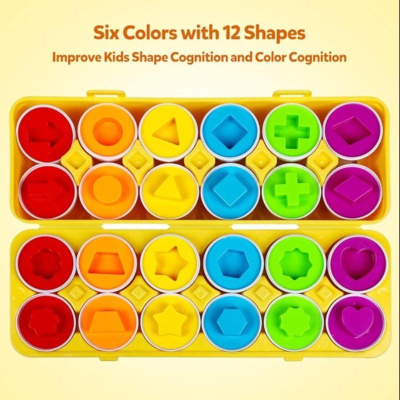 Egg Sensory Toy, Colors and Shapes Sorter Puzzle, 1 Set Early Education Toys for Color & Shape Learning Recognizing & Matching, Sensory Preschool Cognition Toys