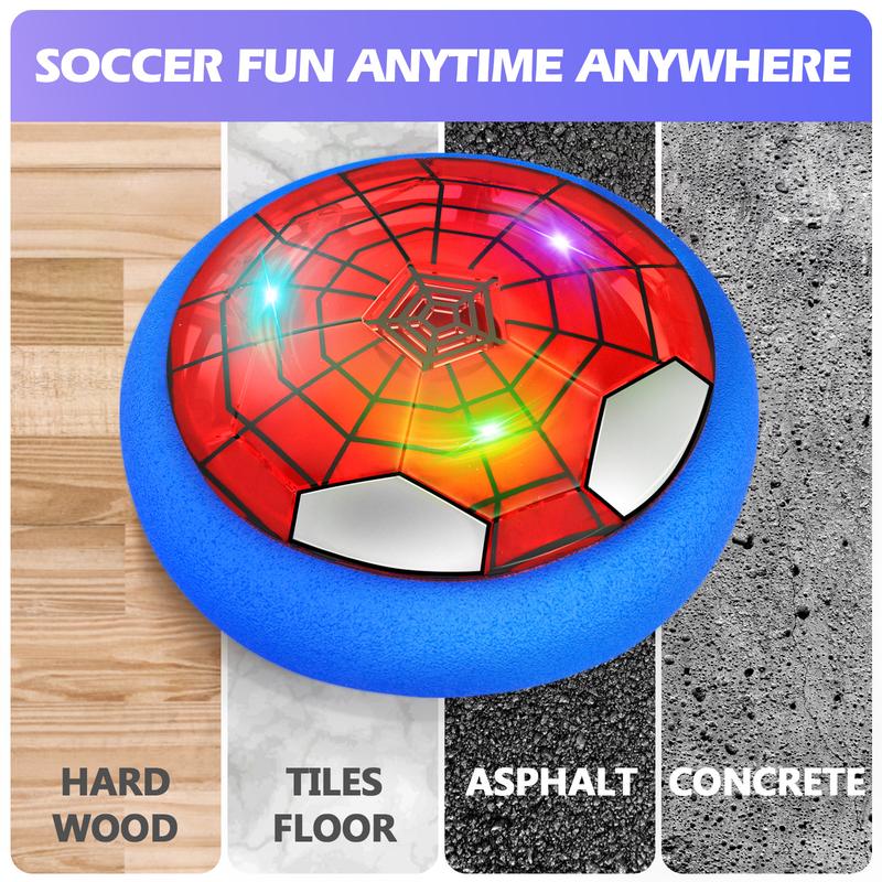 Hover Soccer Ball, Air Floating Soccer with LED Lights & Foam Bumper, Indoor Soccer Toys for Kids Ages 5-12, Ideal Birthday for  Boys Girls LED Light Rechargeable LED