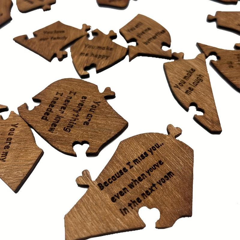 Wooden Heart Shaped Puzzle, 1 Count Creative Puzzle Gift for Couple, Wedding Anniversary Birthday Party  Gift for Couple & Friend