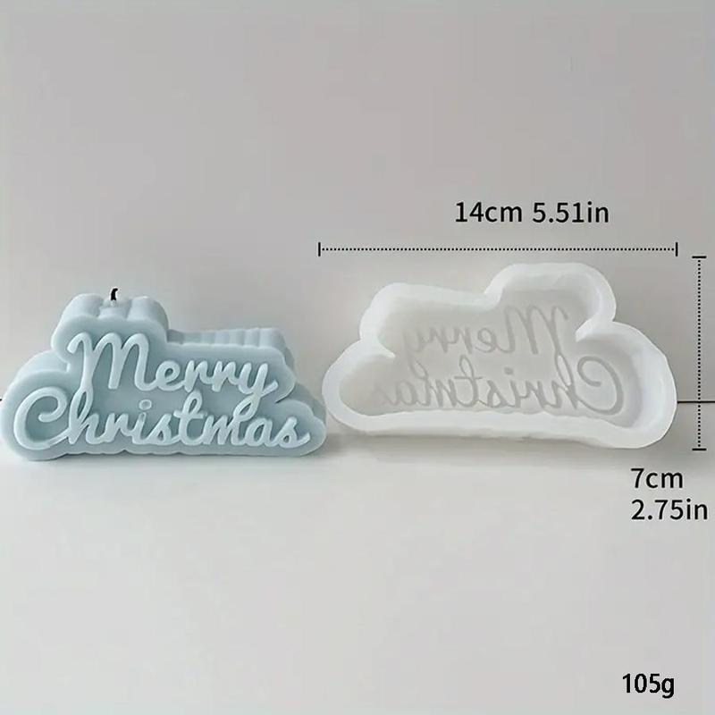 Festival Letter Silicone Mold, 1 Count DIY Candle & Soap Making Mold, DIY Handmade Mold for Home Decoration, Christmas Gift