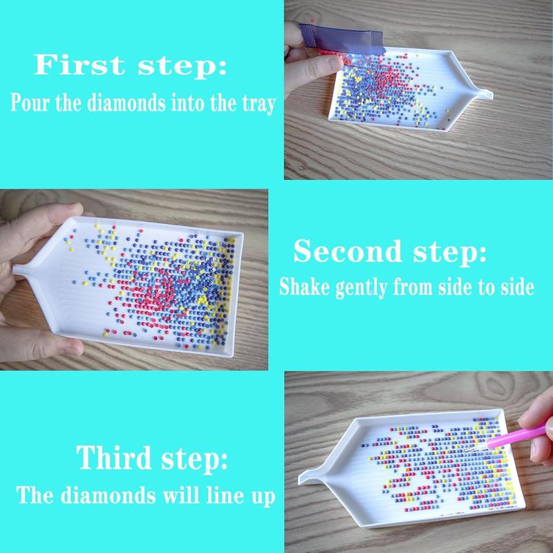 6PCS Large Plastic Diamond Art Painting Trays,6.4 x 3.2 Inches Bead Sorting Trays Organizer, Diamond Art Painting Tool Accessories for DIY Art Craft