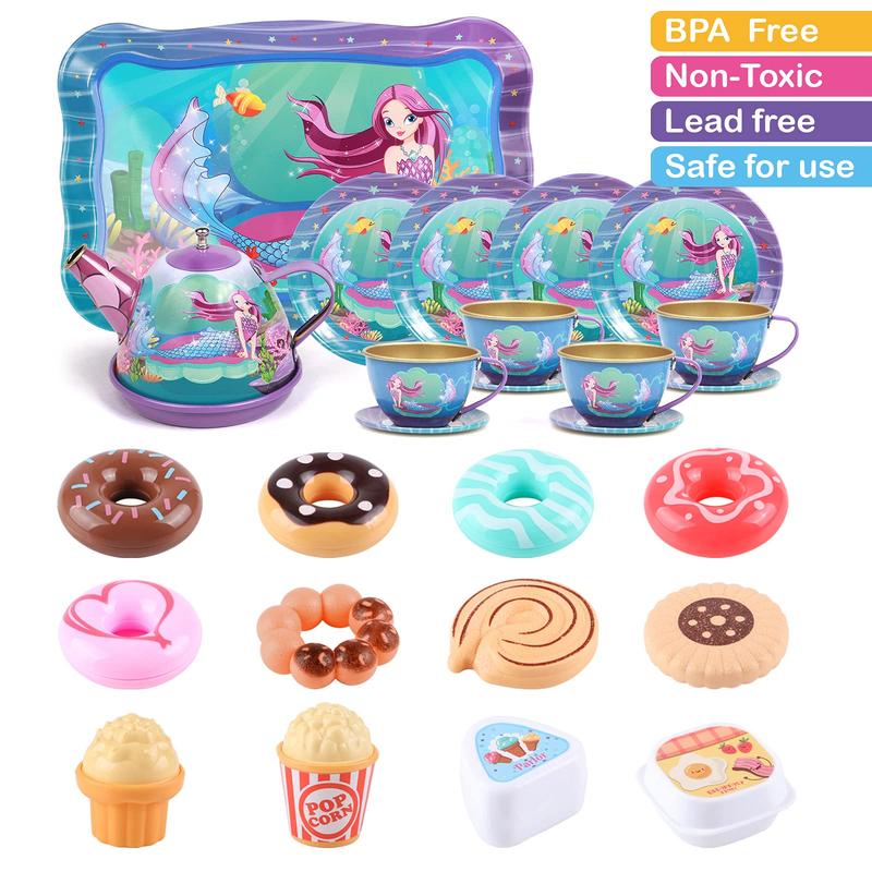 Unicorn Tea Party Pretend Play For Girls , 27countsr Princess Kitchen Pretend Play Sets Learning Educational Toy Birthday Thanksgiving Christmas Gifts