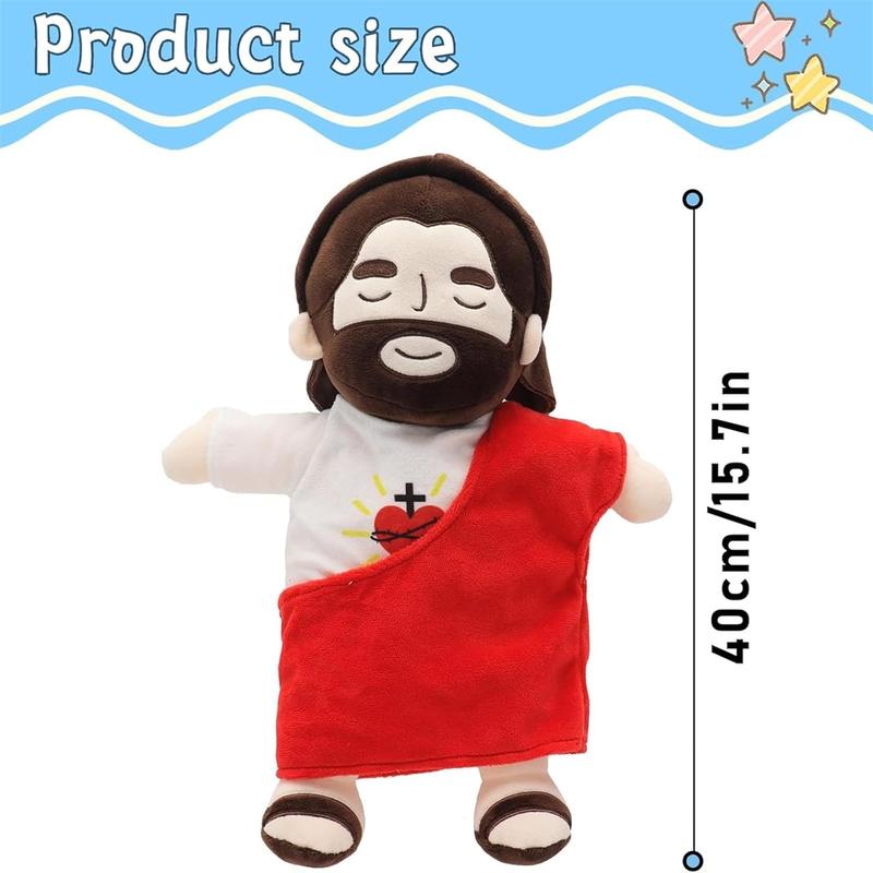 Christmas gifts Jesus Plush Breathing Soothing Jesus Stuffed Animal Heart of Jesus to Sleep Suitable for Church Sunday School Religious Easter Gift for Kids