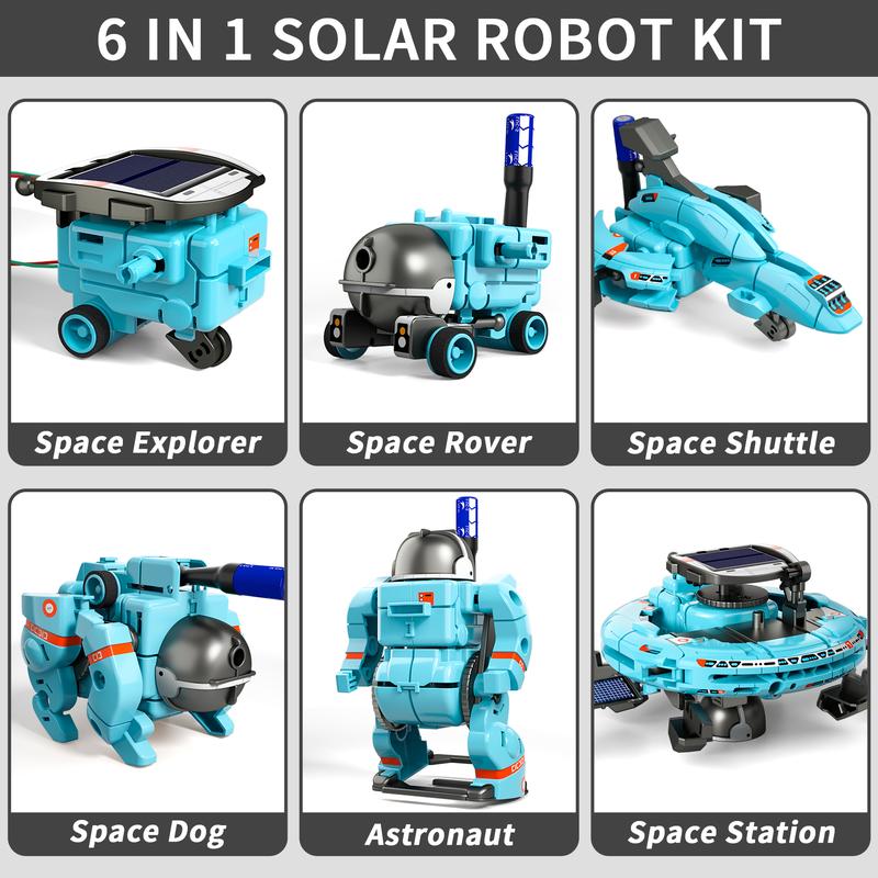 STEM Projects, 6-in-1 Building Science STEM Kits, Solar Robot Kit Space Toys Birthday Gifts