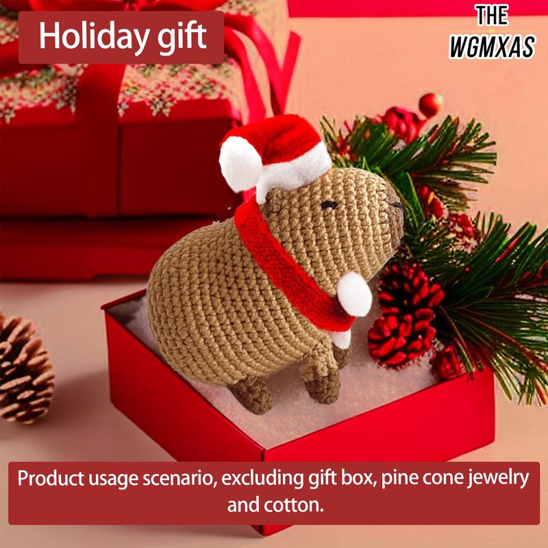 Cute Capybara Design Crochet Kit, 1 Set Christmas Themed Crochet Kit, DIY Crochet Kit for Beginners, Crochet Supplies for Adults