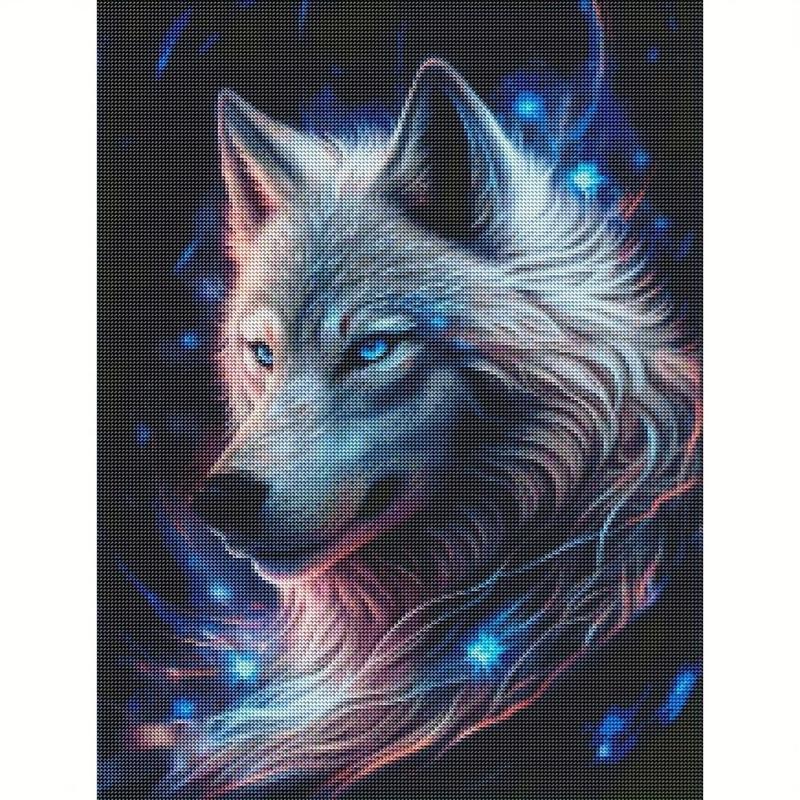 Wolf Pattern DIY Diamond Arts Colorful Painting Kit without Frame, DIY 5D Diamond Wall Art Decor for Bedroom Living Room