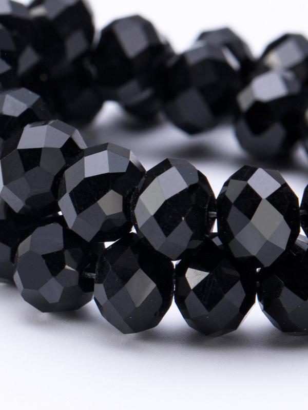 Black Glass Beads, Faceted Crystal Glass Beads, Fashion for Handmade DIY Necklace Bracelet Earrings, Jewelry Making Craft Supplies