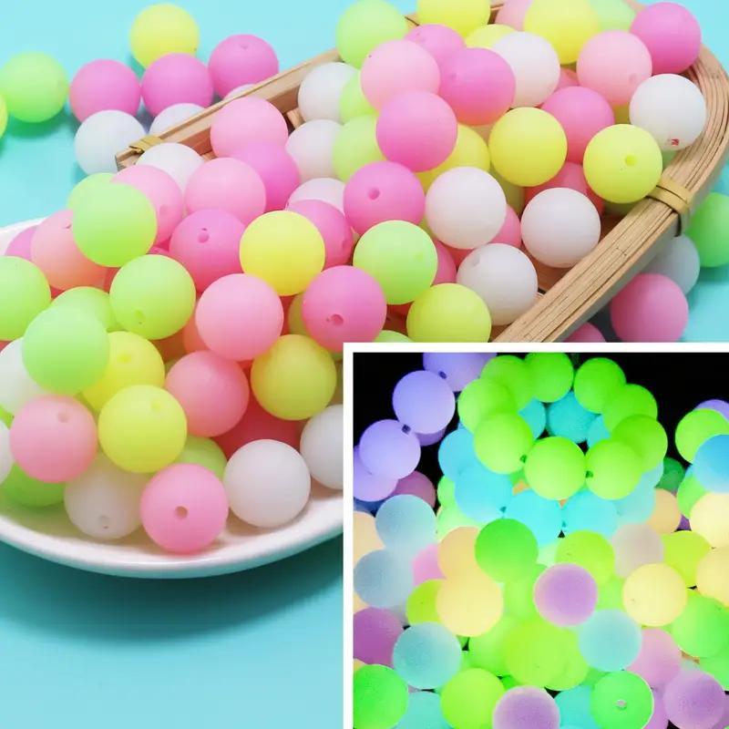 Luminous Silicone Beads (30pcs set), Mixed Color Loose Spacing Beads, DIY Beads for Bracelet, Necklace, Earrings, Chain Decoration, Handicraft Materials