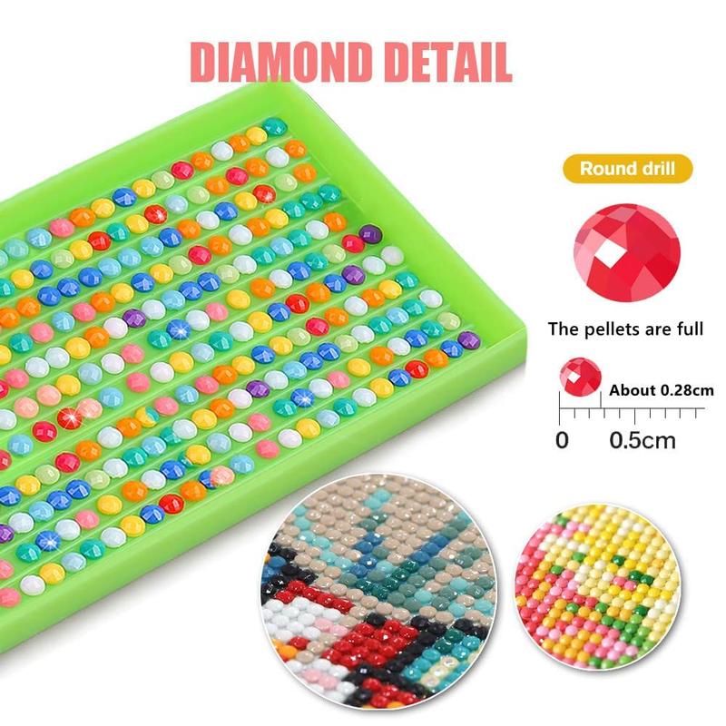 6 Sets Diamond Painting Kit, 5D Adult Diamond Art Circle Full Diamond Painting Kit, Diamond Digital Painting Kit, Gemstone Art Painting Kit, DIY Diamond Painting Beginner Kit (11.8x15.7 inches)