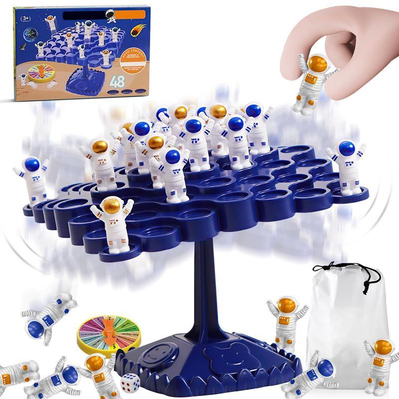 48Pcs Balance Tree Games, Balance Tree Astronaut Board Game for Kids & Adults, Parent-Child Interaction Family Party Team Stacking Balance Game, Montessori Game Educational Toys for Kids (Astronaut)