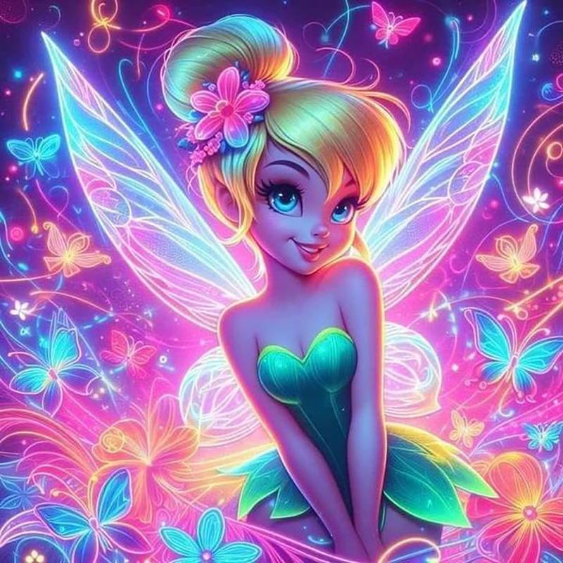 Cartoon Fairy Pattern DIY Diamond Arts Colorful Painting Kit without Frame, DIY 5D Diamond Arts Colorful Painting Kit, Wall Art Decor for Home