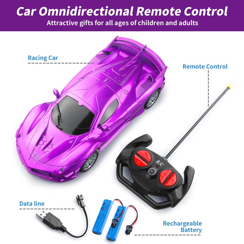 3 Colors Remote Control Car for Kids 3-6 Years Old - 1 18 Scale Electric Sport Racing RC Crawler Toy Vehicle, Rechargeable and Durable, Perfect Christmas Gift for Boys Girls