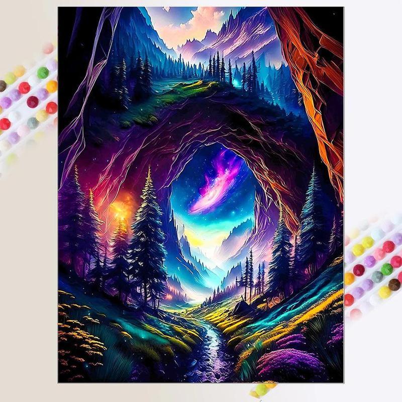 5D DIY Diamond Arts Colorful Painting Kit, Landscape Pattern Diamond Arts Colorful Painting without Frame, DIY Decor Painting for Bedroom