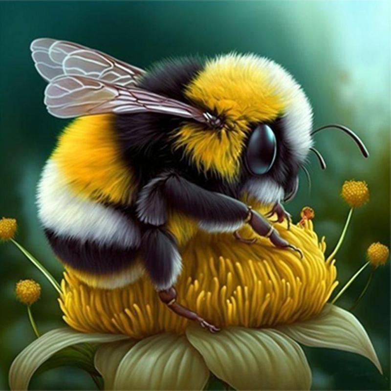 Bee Pattern DIY Diamond Art Painting Picture Without Frame, DIY 5D Diamond Arts Painting Kit, Wall Art Decor for Home Living Room Bedroom