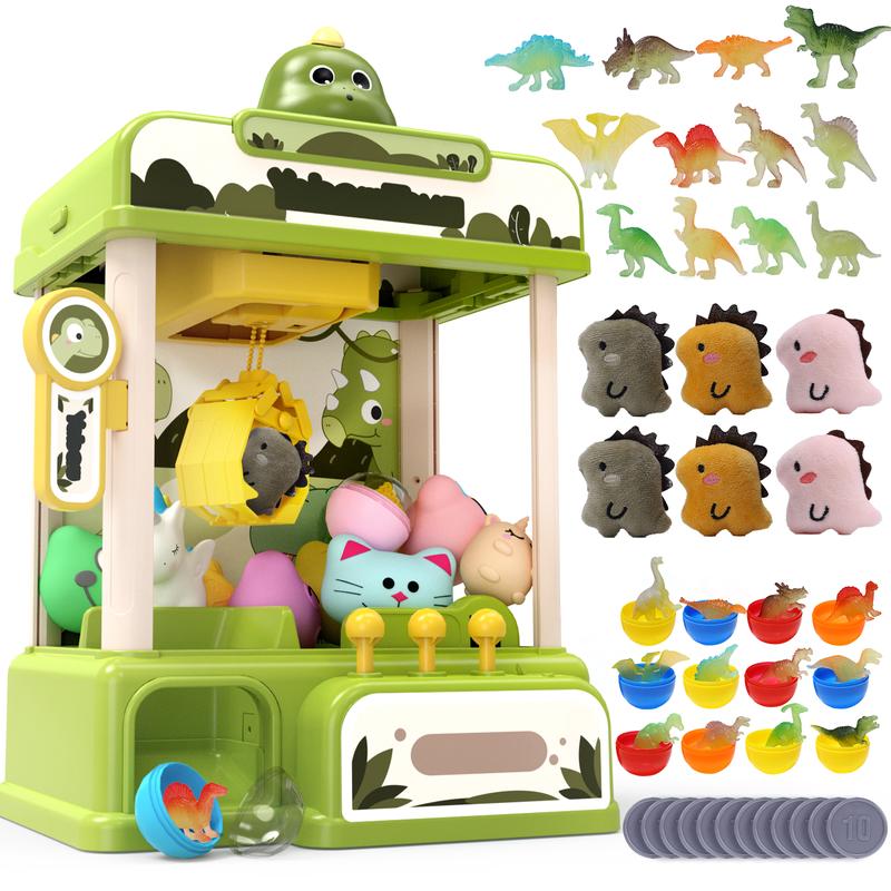 Dinosaur Claw Machine,Electronic Arcade Game Vending Machine Toys with Dinosaur Toys & Sound,Candy Dispenser Machine, Ideal Thanksgiving Christmas Gifts