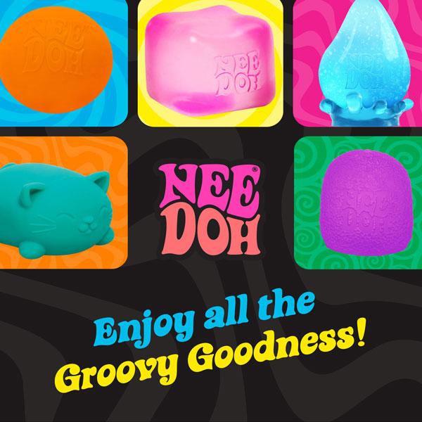 NeeDoh Glow in the Dark - Glowing Sensory Toy with a Satisfying Doh Filling - Ages 3 and Up - One Piece