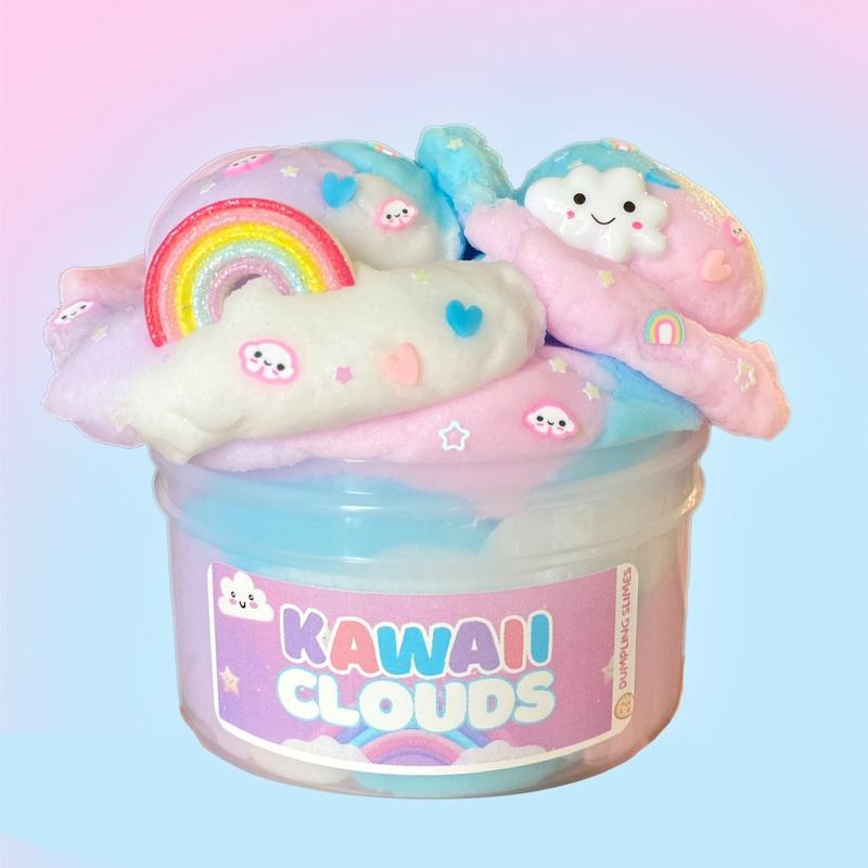 Kawaii clouds slime, cloud dough slime