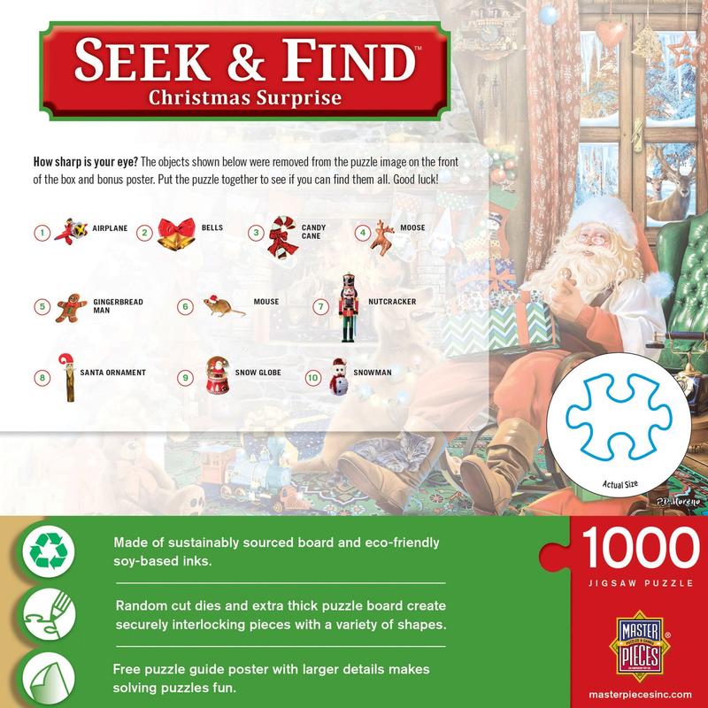 MasterPieces - Seek & Find - Christmas Surprise 1000 Piece Jigsaw Puzzle