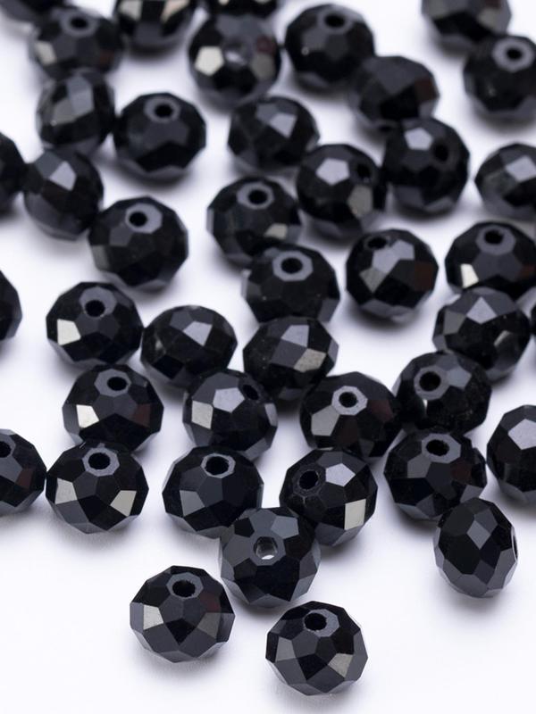 Black Glass Beads, Faceted Crystal Glass Beads, Fashion for Handmade DIY Necklace Bracelet Earrings, Jewelry Making Craft Supplies