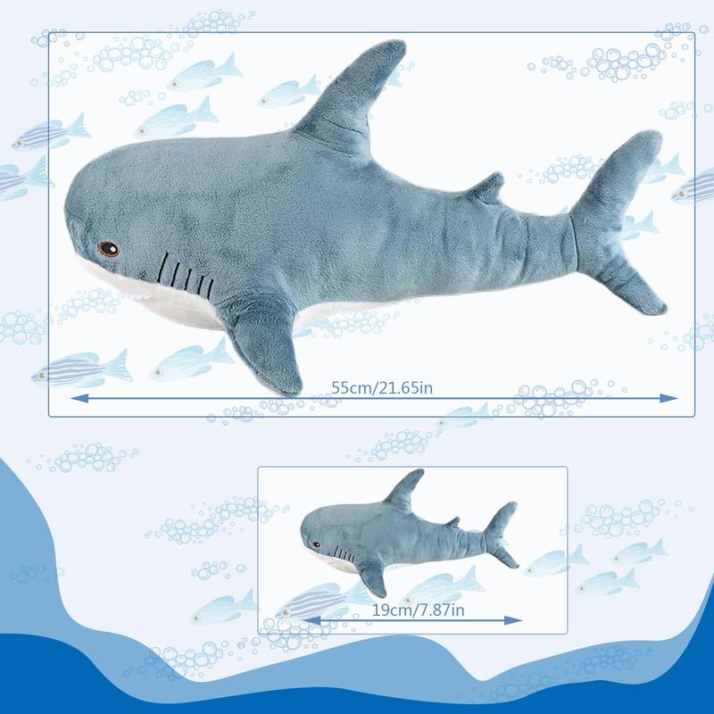 Home Giant Shark Stuffed Toys, 5 Counts set Soft Plush Pillows, Creative Comfort Animal Plushie Doll Pillow for Room Decor, Fun Birthday Gift, Sofa Ornaments,  Stuffed Animals