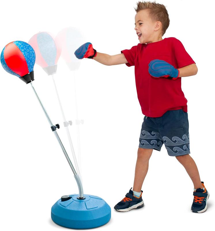 Punching Bag for Kids, Reflex Boxing Bag with Stand - Kids Boxing Set Includes Kids Boxing Gloves - Height Adjustable, Gifts Idea for Boys and Girls Ages 3-8 Years Old